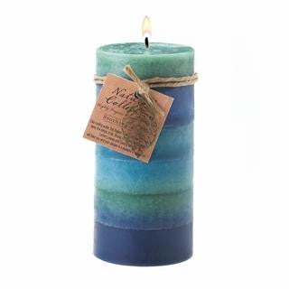 Soothing Leaf Tall Pillar Candle